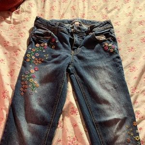 Cute flower jeans